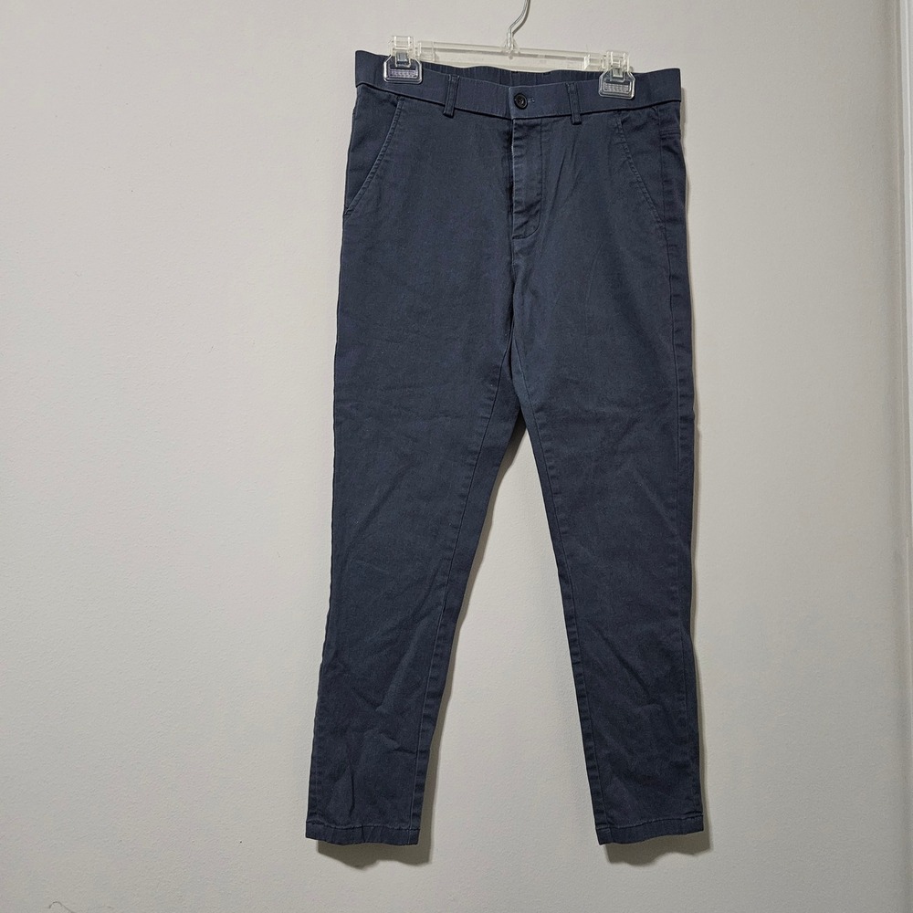 Plaid&Plain Mens Skinny Fit Chino Pants Charcoal‎ Gray Stretch 29Wx27L 130201